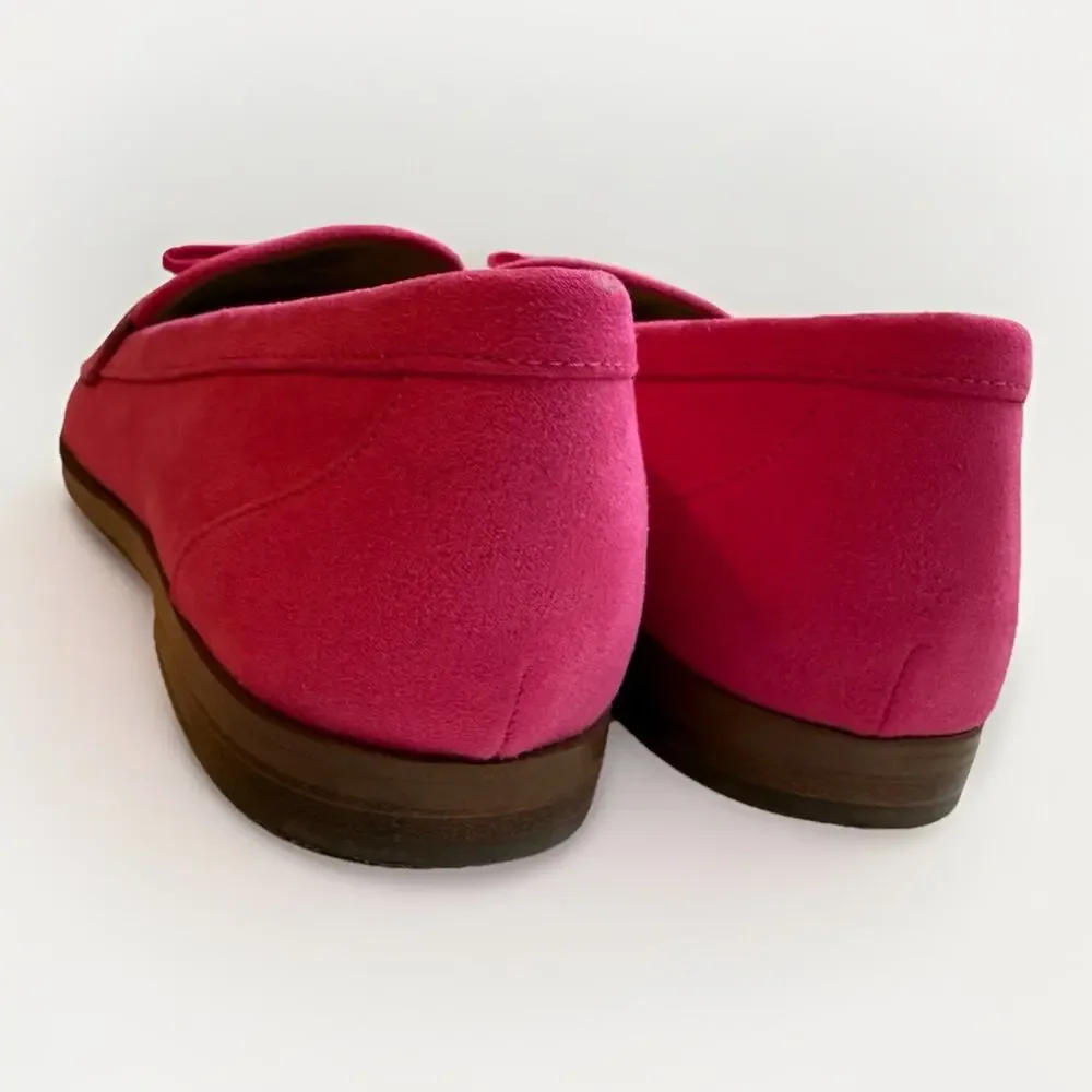 J.Crew Sweet Fuchsia Sueded Bow Loafers - Size 9 - Style CF737